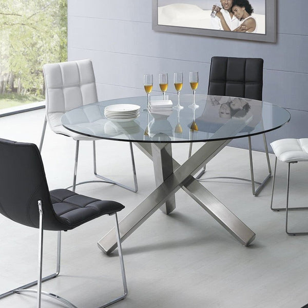 English Elm Size:42.13 Round Tempered Glass Table Top Clear Polished Surface for Any Base W1151106036