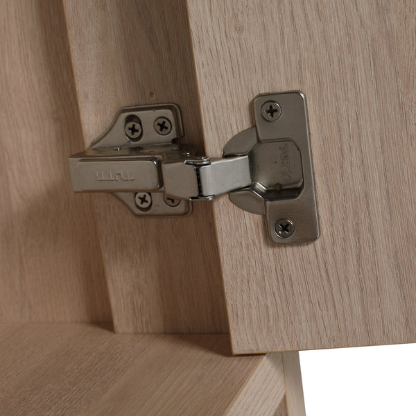English Elm 30 Inch Freestanding Bathroom Vanity With White Ceramic Sink & Soft-Close Doors For Modern Spaces W999S00085