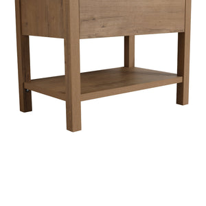 English Elm 30 Inch Bathroom Vanity - Stylish Freestanding Plywood Design With Black Ceramic Sink & Storage W999S00062