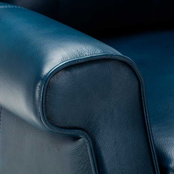 English Elm Landis Navy Blue PU Leather Lift Chair — All-Electric 3-Position Recliner with Remote, 350 lb Capacity B05081511