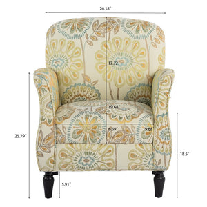 English Elm Accent Chair Mid Century Modern Woven Fabric Birch Legs Ergonomic Living Room Seat W68041398