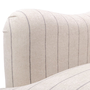 English Elm Sylvia Sea Oat Striped Arm Chair — Natural Polyester Upholstery, Coastal Accent, 35x30x29 Inch Comfort B05081518