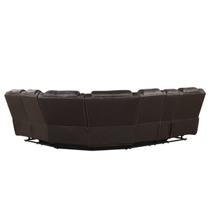 English Elm Modern Pu Leather Reclining Sectional Sofa with Led Base and Console for Living Room SG000730AAD