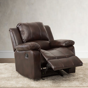 English Elm Charlotte Burnished Brown Leather Gel Glider Recliner - Stylish Comfort With Durable Design & Easy Recline B050P322572
