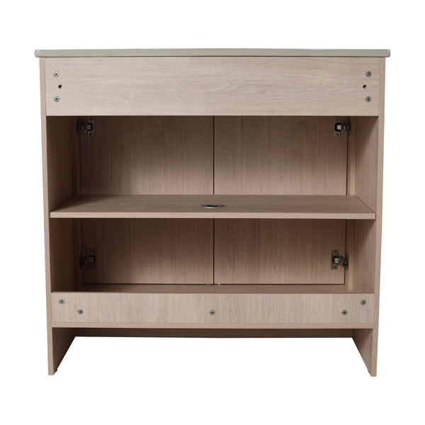 English Elm 36" 36" Freestanding Bathroom Vanity Cabinet with Soft-Close Doors, Adjustable Shelf, Metal Handles, Water-Resistant Plywood Finish W99981573