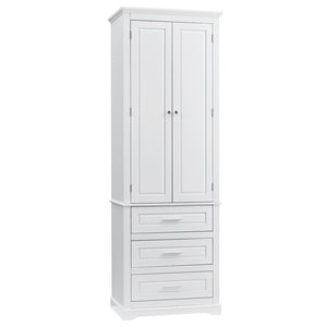 English Elm Tall Storage Cabinet With 3 Drawers - Stylish Space-Saving Solution For Bathroom Or Office Decor N725P333572K-GIGA