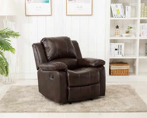 English Elm Charlotte Burnished Brown Leather Gel Glider Recliner - Stylish Comfort With Durable Design & Easy Recline B050P322572