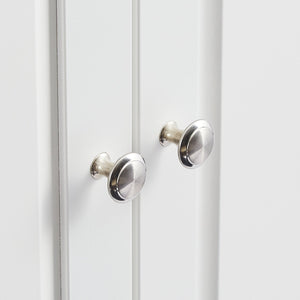 English Elm Tall Tall Storage Cabinet with Three Drawers and Doors for Bathroom or Office, Slim MDF Organizer White WF299282AAK