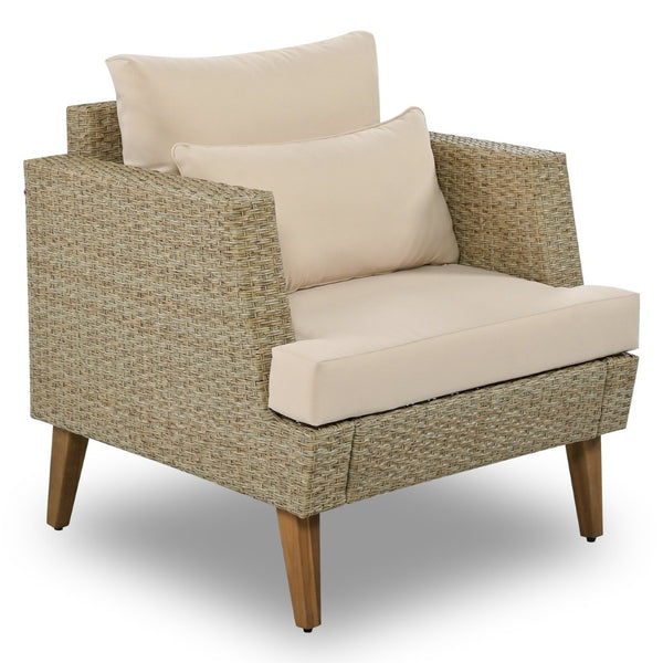 English Elm <old Old Sku Pe Wicker Six Piece Patio Conversation Set Acacia Wood Cushioned Outdoor Sofa Brown N704G201219D