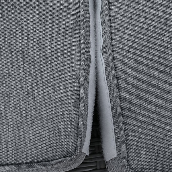 English Elm TOPMAX Outdoor Double Sunbed Rattan Reclining Conversation Set for Two with 5-Position Comfort Cushions and Cup Trays Gray SP100001AAE