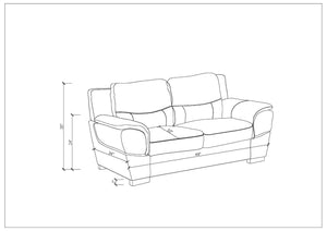 English Elm Genuine Leather Loveseat with Chrome Legs Kiln Dried Frame Living Room Seating Gray B05777893