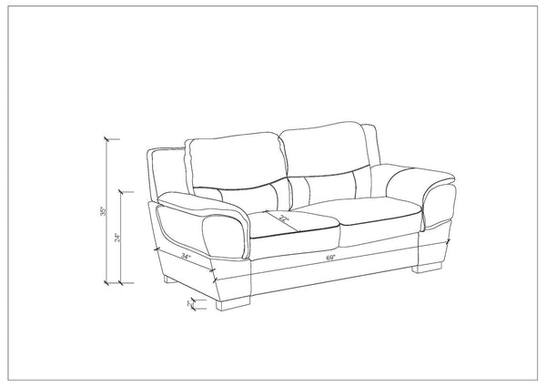 English Elm Genuine Leather Loveseat with Chrome Legs Kiln Dried Frame Living Room Seating Gray B05777893