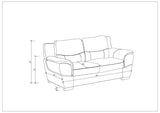 English Elm Genuine Leather Loveseat