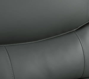 English Elm Genuine Leather Chair with 3-Layer High-Density Foam, Stainless Steel Chrome Legs, Solid Wood Frame Gray B05777892