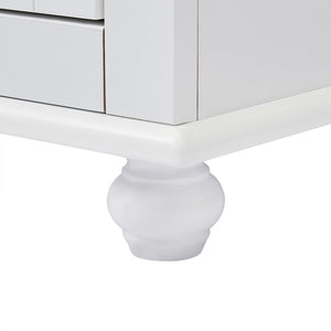 English Elm Tall Storage Cabinet With Two Drawers - Modern White Design For Office Or Bathroom Organization N725P333573K-GIGA