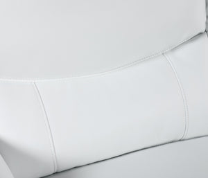 English Elm Genuine Leather Sofa with 3-Layer High-Density Foam, Stainless Steel Legs & Solid Brazilian Frame White B05777897