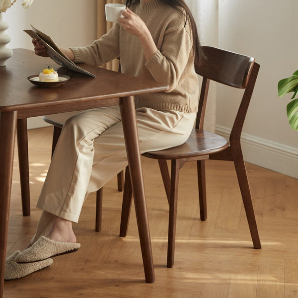 English Elm (set of 2) Solid Oak Dining Chairs Fas Grade Hardwood Curved Back Natural Finish W1283P143272