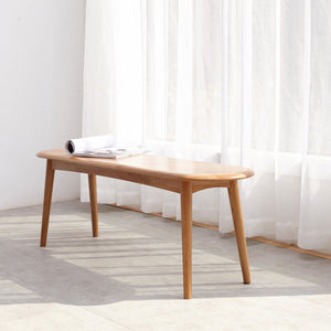 English Elm Natural Oak Wood Bench For Dining & Living Spaces - Stylish, Durable Seating With Timeless Design W128373060
