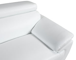 English Elm Genuine Premium Leather Chair with 3-Layer High-Density Foam, Chrome Legs & Solid Brazilian Wood Frame White B05777886