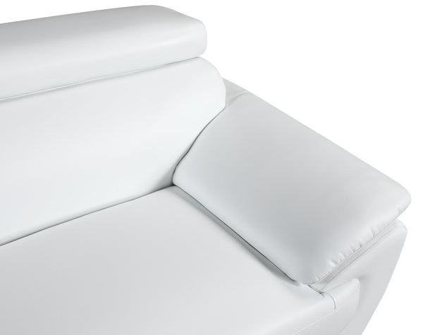 English Elm Genuine Premium Leather Chair with 3-Layer High-Density Foam, Chrome Legs & Solid Brazilian Wood Frame White B05777886