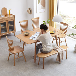 English Elm Natural Oak Wood Bench For Dining & Living Spaces - Stylish, Durable Seating With Timeless Design W128373060