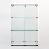 Hearth and Haven Two Door Glass Cabinet Glass Display Cabinet with 3 Shelves W151084143