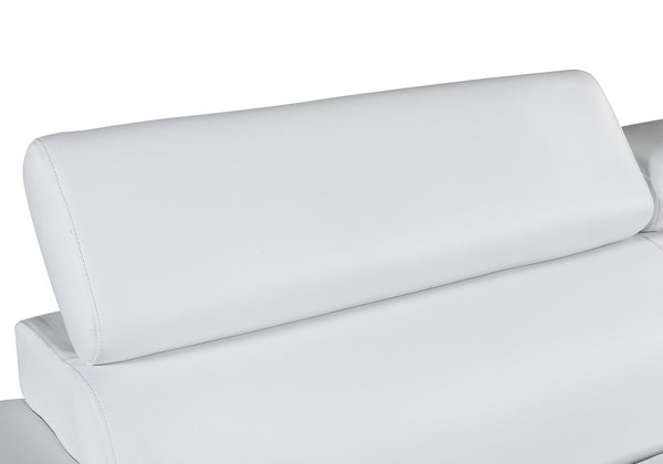 English Elm Genuine Premium Leather Chair with 3-Layer High-Density Foam, Chrome Legs & Solid Brazilian Wood Frame White B05777886