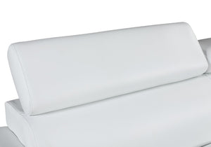 English Elm Genuine Leather Loveseat with Chrome Legs Solid Hardwood Frame for Modern Living White B05777887