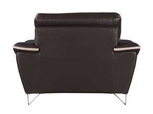 English Elm Genuine premium leather lounge chair with supportive cushioning, durable frame and elegant modern design Brown B05777853