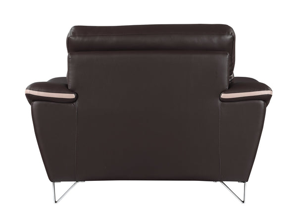 English Elm Genuine premium leather lounge chair with supportive cushioning, durable frame and elegant modern design Brown B05777853