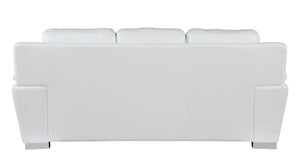 English Elm Genuine Leather Sofa with 3-Layer High-Density Foam, Stainless Steel Legs & Solid Brazilian Frame White B05777897