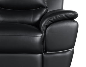 English Elm Genuine Leather Loveseat with Chrome Legs Kiln Dried Frame Living Room Seating Black B05777890