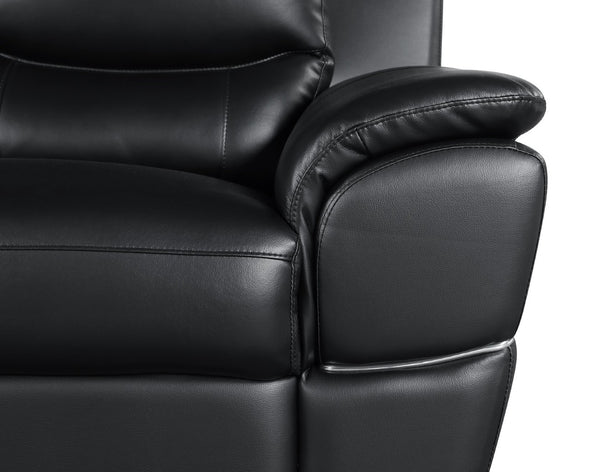 English Elm Genuine Leather Loveseat with Chrome Legs Kiln Dried Frame Living Room Seating Black B05777890