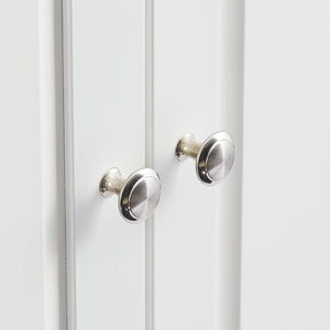 English Elm Tall Storage Cabinet With Two Drawers - Modern White Design For Office Or Bathroom Organization N725P333573K-GIGA