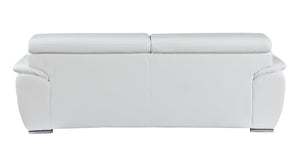 English Elm Genuine Premium Leather Sofa with 3-Layer High-Density Foam, Stainless Steel Legs, Solid Wood Frame White B05777888