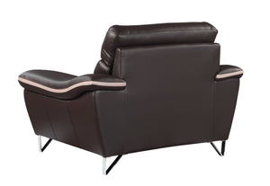 English Elm Genuine premium leather lounge chair with supportive cushioning, durable frame and elegant modern design Brown B05777853