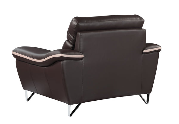 English Elm Genuine premium leather lounge chair with supportive cushioning, durable frame and elegant modern design Brown B05777853