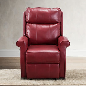 English Elm Landis Red Traditional Lift Chair – All-Electric Recliner with Lift Function, PU Leather, 350 lb Capacity, Side Pocket Remote Storage B05081512