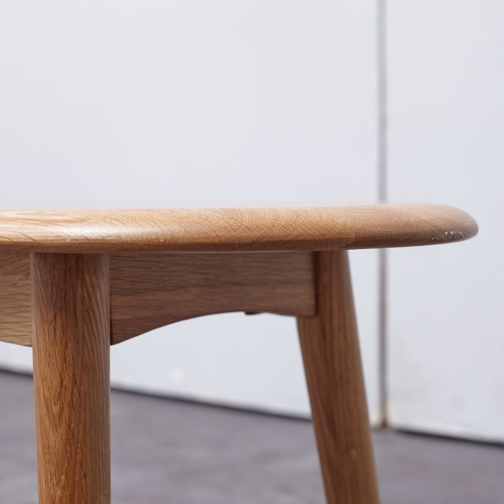 English Elm Natural Oak Solid Wood Dining Bench with Half Round Ends and Visible Grain Detail W128373059