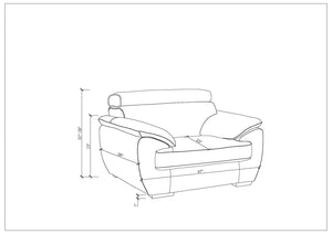 English Elm Genuine Premium Leather Chair with 3-Layer High-Density Foam, Chrome Legs & Solid Brazilian Wood Frame White B05777886