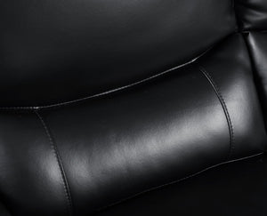English Elm Genuine Leather Loveseat with Chrome Legs Kiln Dried Frame Living Room Seating Black B05777890