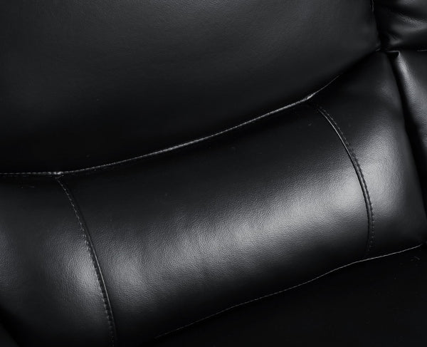 English Elm Genuine Leather Loveseat with Chrome Legs Kiln Dried Frame Living Room Seating Black B05777890
