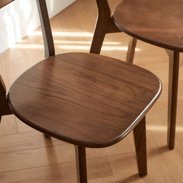 English Elm (set of 2) Solid Oak Dining Chairs Fas Grade Hardwood Curved Back Natural Finish W1283P143272