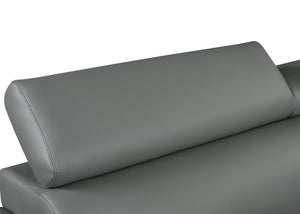 English Elm Genuine Leather Loveseat with Chrome Legs Solid Hardwood Frame for Modern Living Gray B05777884