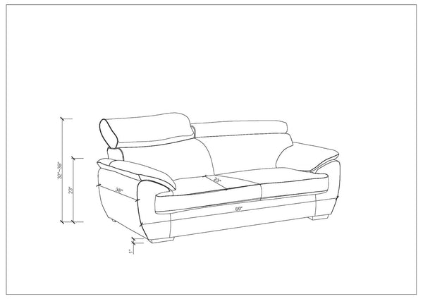 English Elm Genuine Leather Loveseat with Chrome Legs Solid Hardwood Frame for Modern Living Gray B05777884