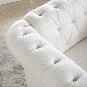 English Elm 1 Seater Teddy Velvet Accent Chair with Pocket Spring Support and Acrylic Legs W680P430879