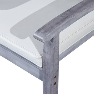 English Elm Dining Chairs Set of 2 – Silver Gray Eucalyptus Outdoor Armchairs with Detachable Cushions, Stackable, FSC-Certified B04657519