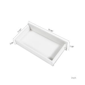 English Elm 6 Drawer Dresser with RGB LED Backlight, White Modern 6-Drawer Chest with Anti-Tip Kit for Bedroom W132166406