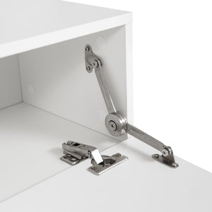 English Elm Floating TV Stand Wall Mounted with 16-Color LED Ambience, Modern 63" Floating Cabinet for 55–65" TVs, White W132166344