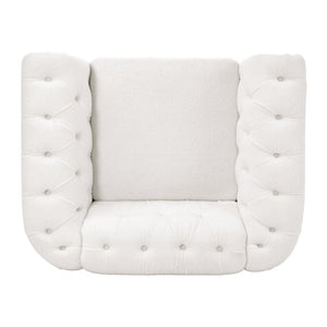 English Elm 1 Seater Teddy Velvet Accent Chair with Pocket Spring Support and Acrylic Legs W680P430879